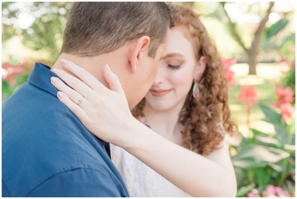 engaged couple at dallas arboretum in The Chandler Lindsley Shadow Garden