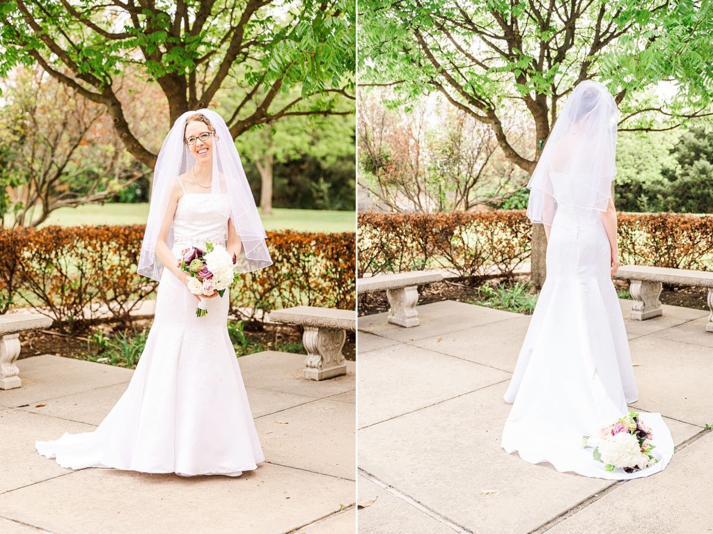 Dallas TX bridal portraits in gardens of the Church of Holy Communion
