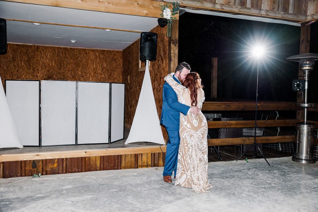 bride and groom's private last dance during Texas wedding reception