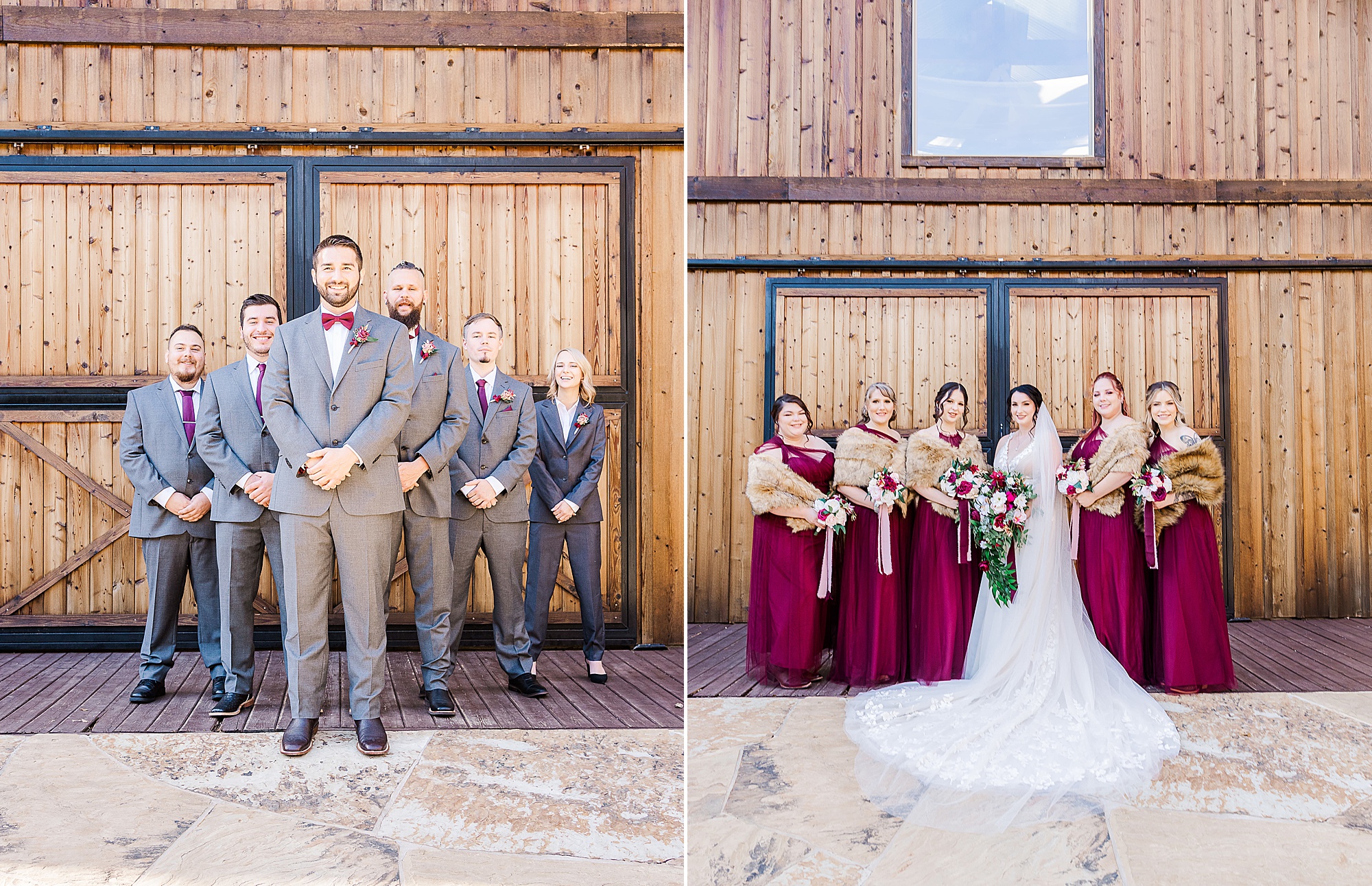 wedding party portraits at Whispering Oaks