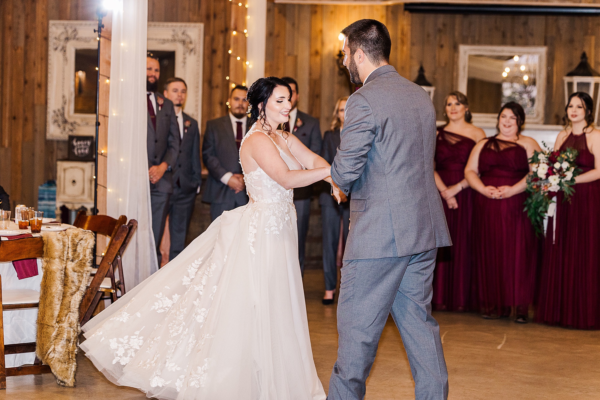newlyweds first dance at Texas wedding reception