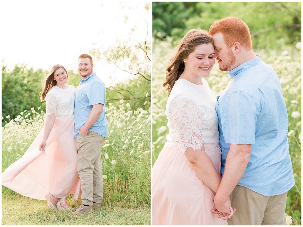anniversary session engagement session at coppell nature park coppell texas wildflower grassy field
