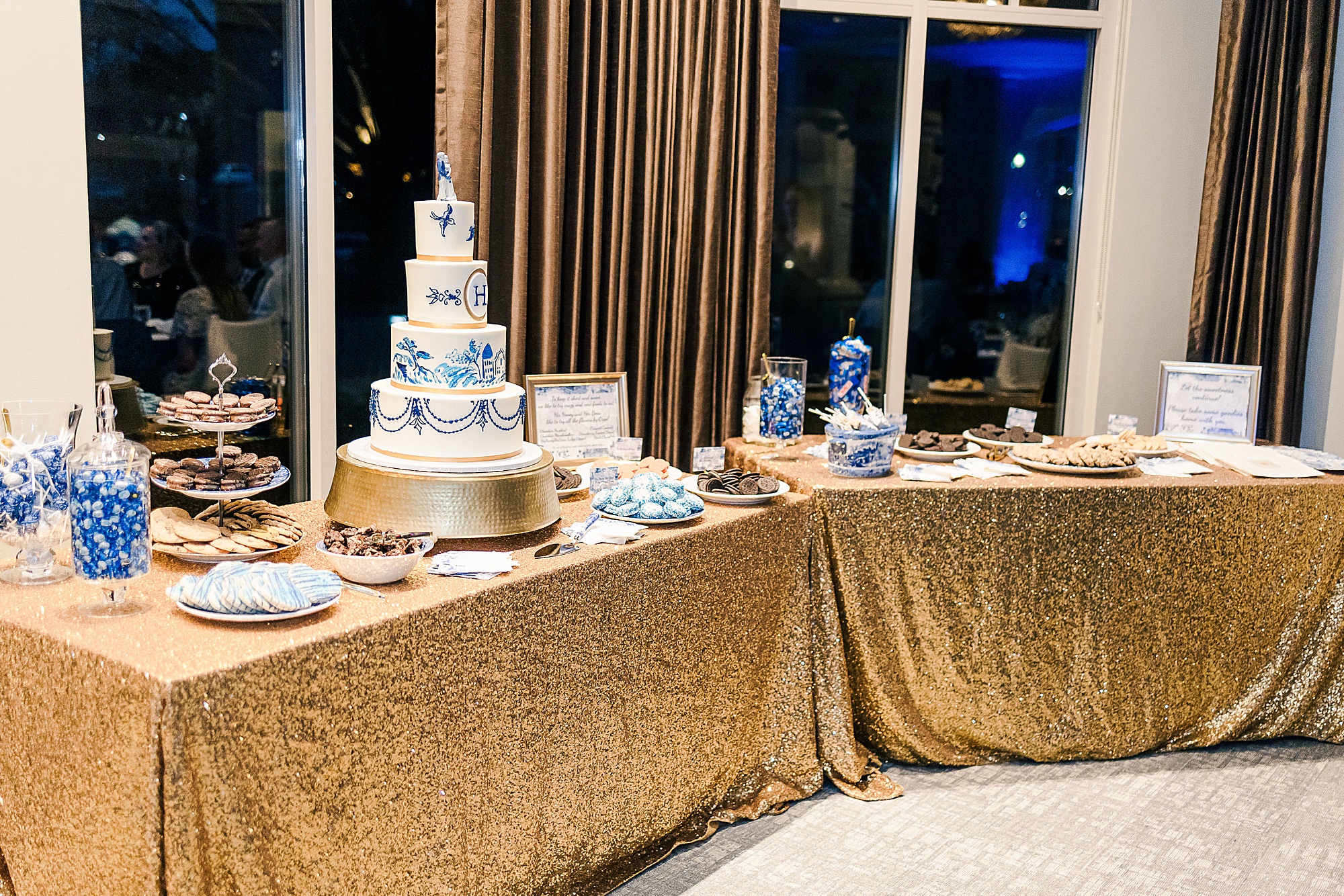 dessert table at Frisco TX wedding reception