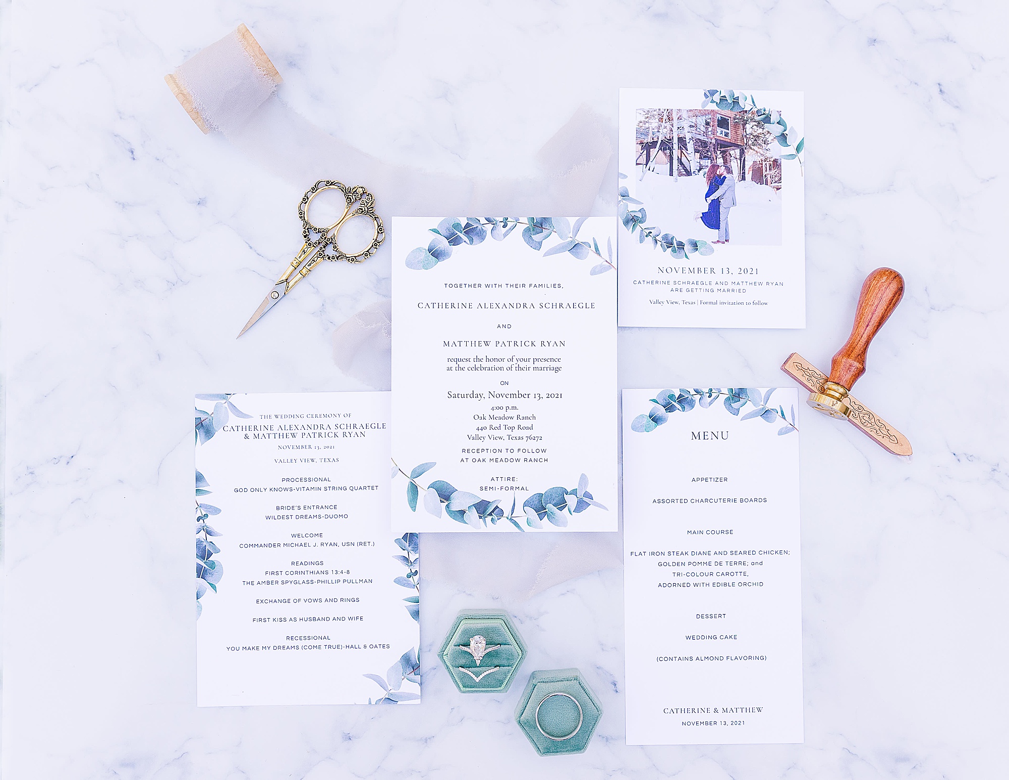 invitation suite for Texas wedding day